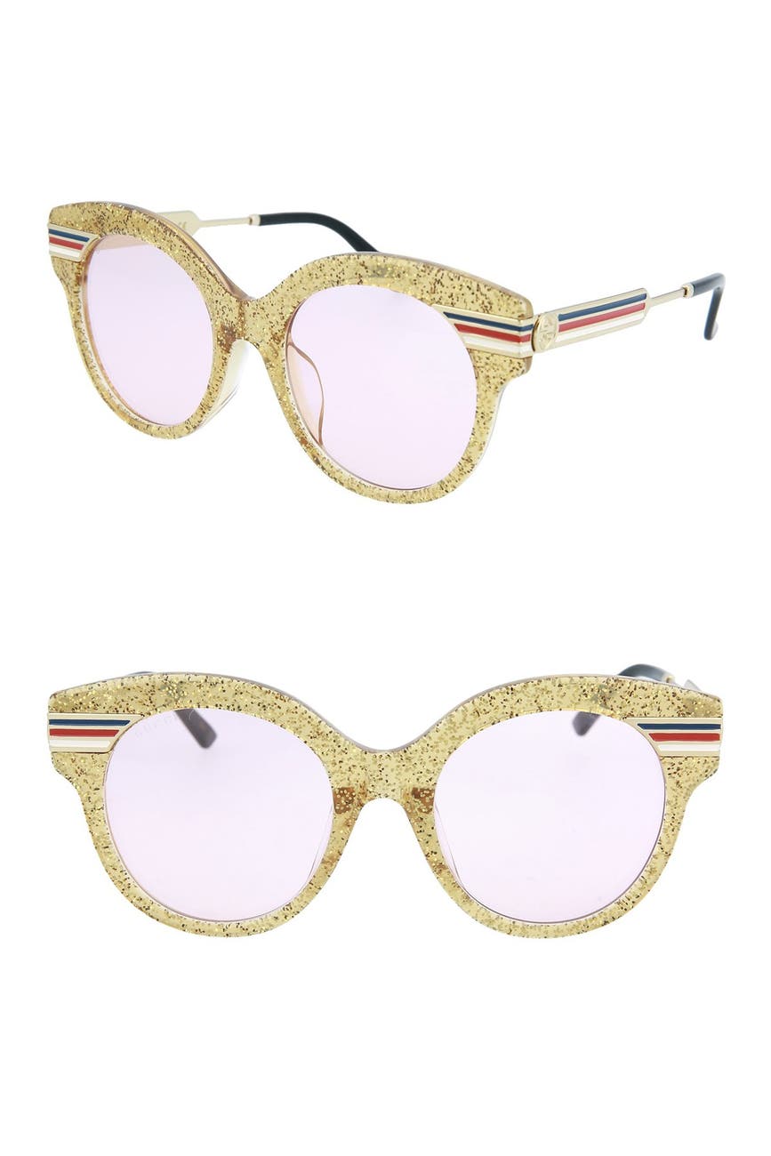 Gucci Glitter 52mm Round Sunglasses Nordstrom Rack