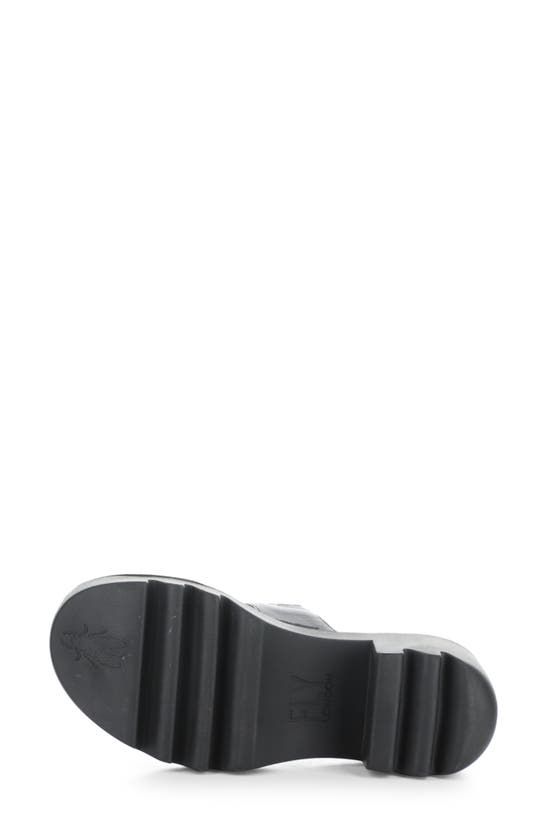 Fly London Tech Platform Sandal In Black Mousse