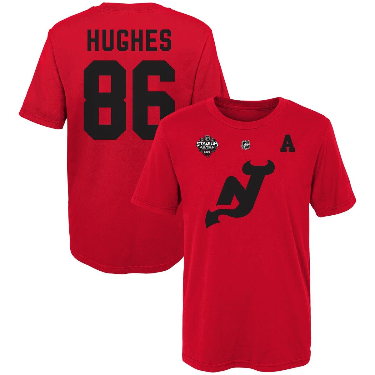 New Jersey Devils No86 Jack Hughes Red Home Womens Jersey