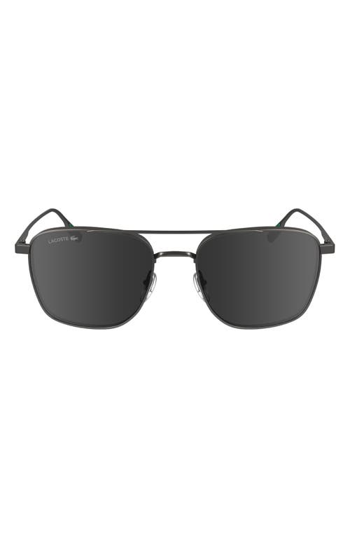 Lacoste Premium Heritage 55mm Rectangular Sunglasses in Shiny Gunmetal at Nordstrom