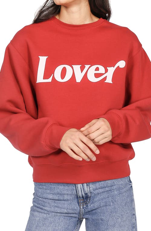 BRUNETTE the Label Lover Best Friend Crewneck Sweatshirt in Crimson Red