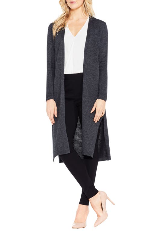 Vince Camuto Textured Long Cardigan in Medium Heather Grey at Nordstrom, Size X-Small