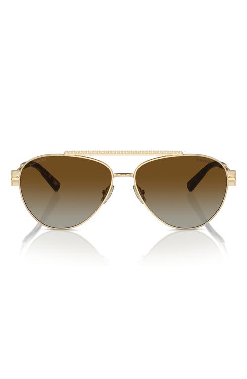 Tiffany & Co. 59mm Gradient Polarized Pilot Sunglasses in Pale Gold at Nordstrom