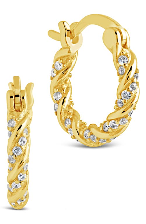 Sterling Forever Ruthi Cz Twist Hoop Earrings In Gold