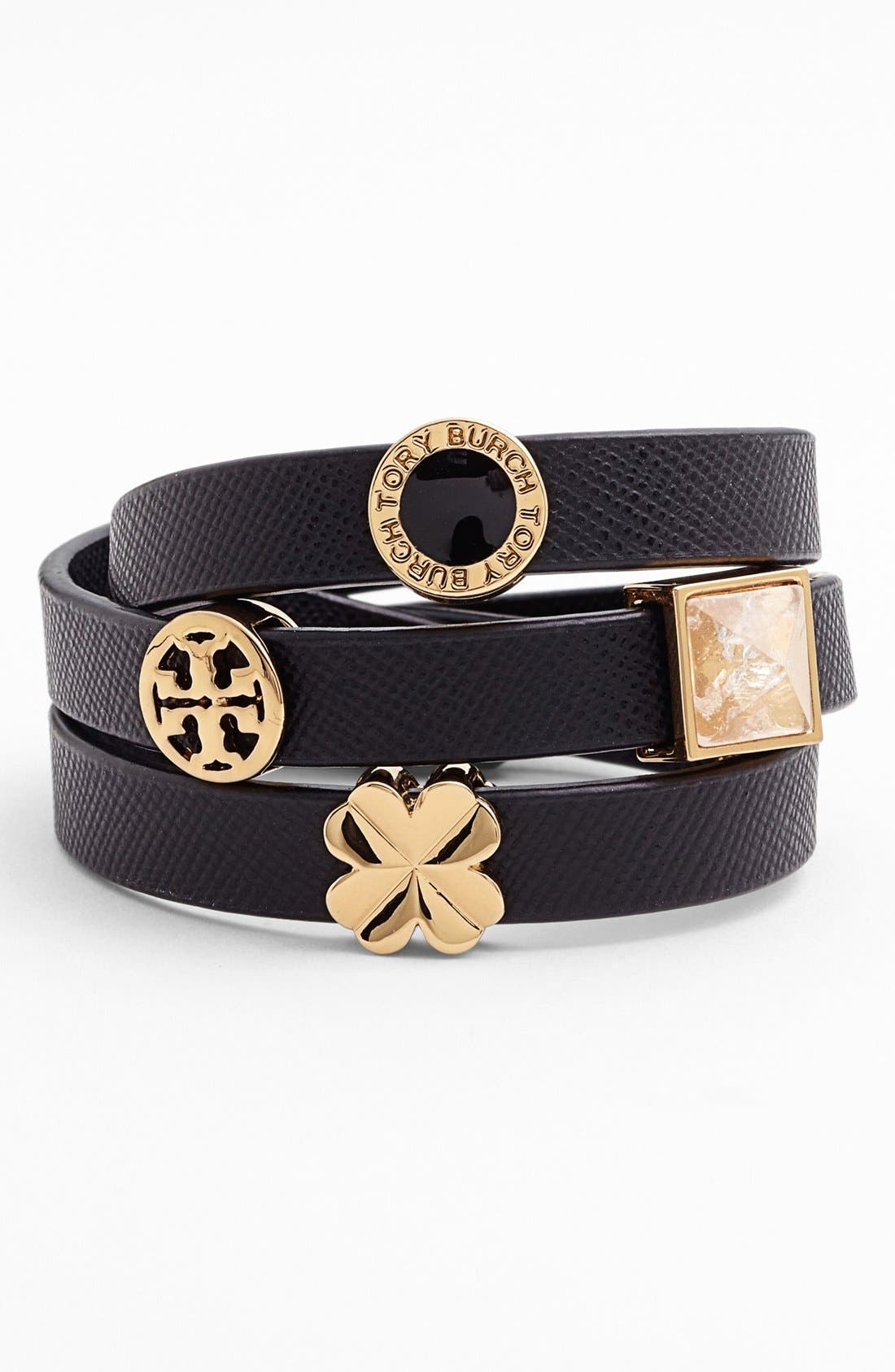 Tory Burch Sliding Charms Leather Wrap Bracelet Nordstrom