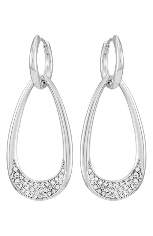 Vince Camuto Crystal Teardrop Dangle Earrings In Silver Tone