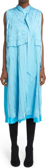 BALENCIAGA Silk crepe de chine-jacquard maxi shirt dress