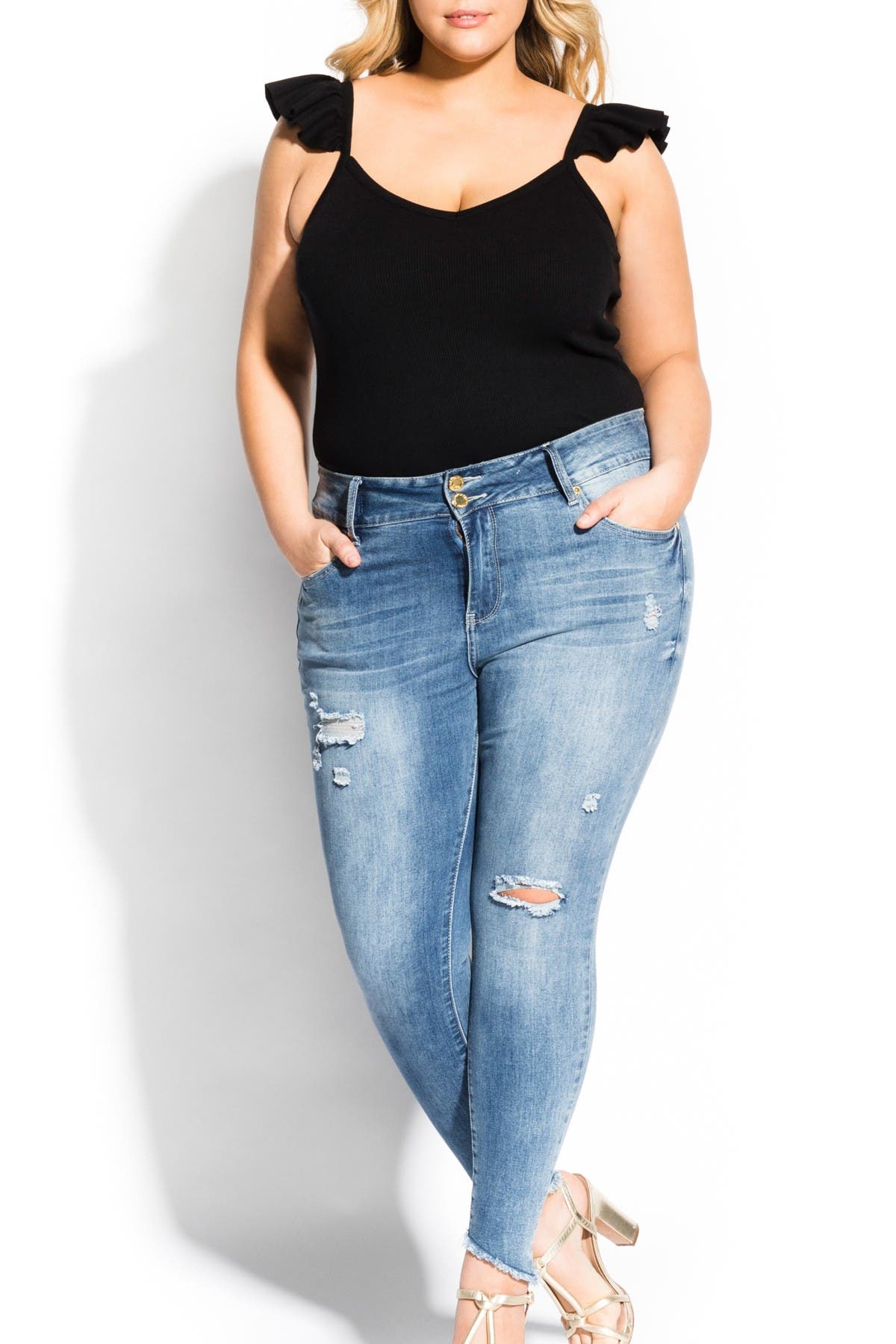 city chic ripped jeans
