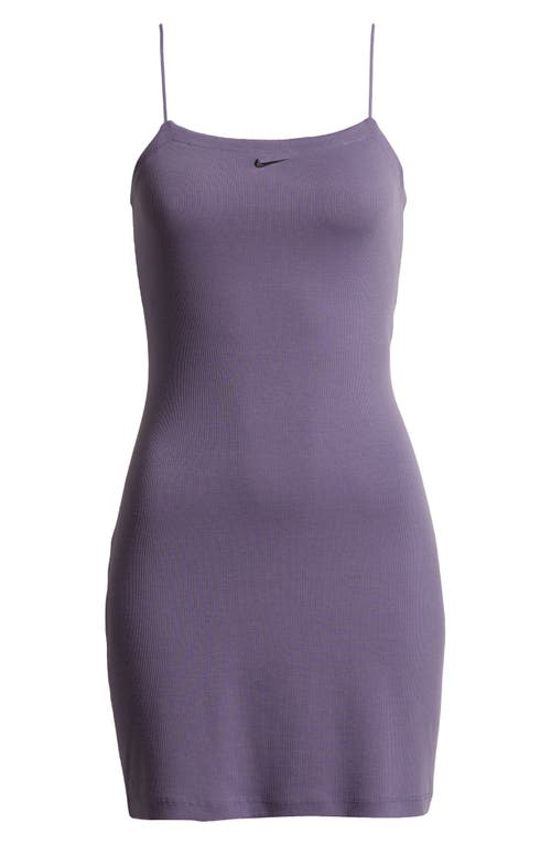 Shop Nike Sportswear Chill Knit Mini Rib Cami Minidress In Daybreak/black