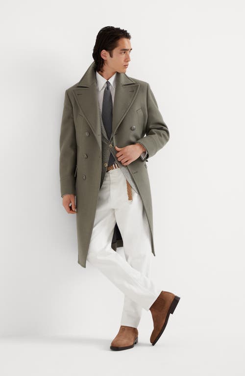 Shop Brunello Cucinelli Garment-dyed Iconic Fit Five-pocket Trousers In Snow