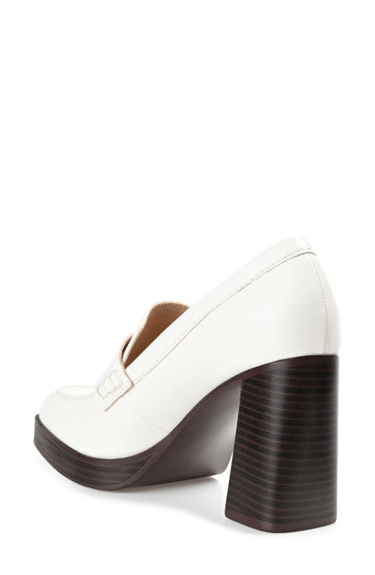 Journee Collection Ezzey Platform Penny Loafer Pump In White | ModeSens