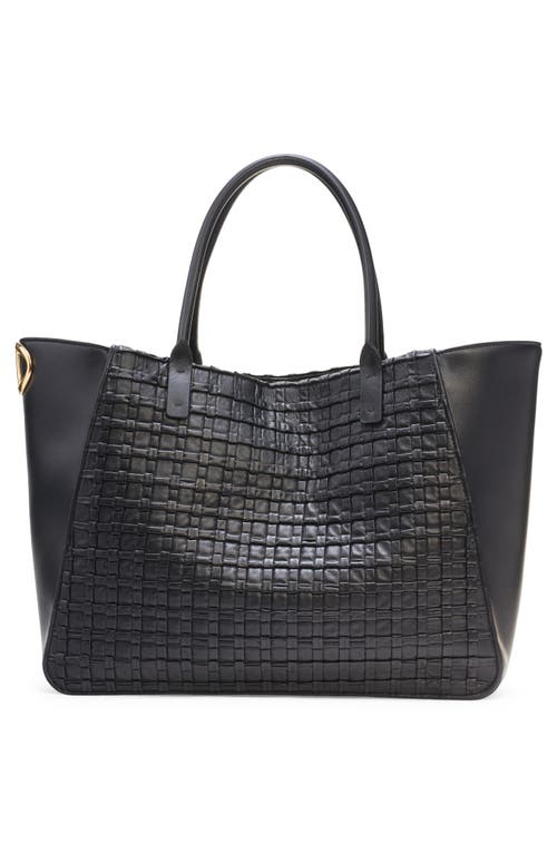 Shop Valentino Garavani Large Vlogo Detail Weave Embossed Leather Tote In Nero