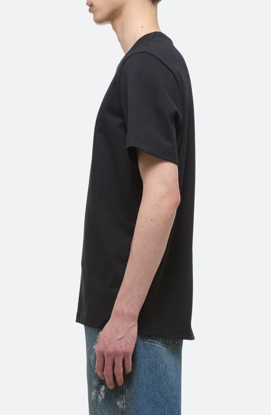 Shop Helmut Lang Tonal Embroidered Logo T-shirt In Black