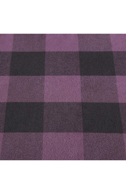 Eddie Bauer Cabin Plaid Cotton Flannel Reversible Throw Blanket In Dark Purple