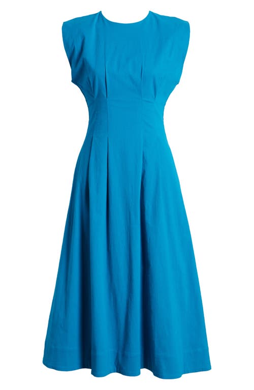 Shop Mila Mae Cinched Waist Midi Dress In Aqua