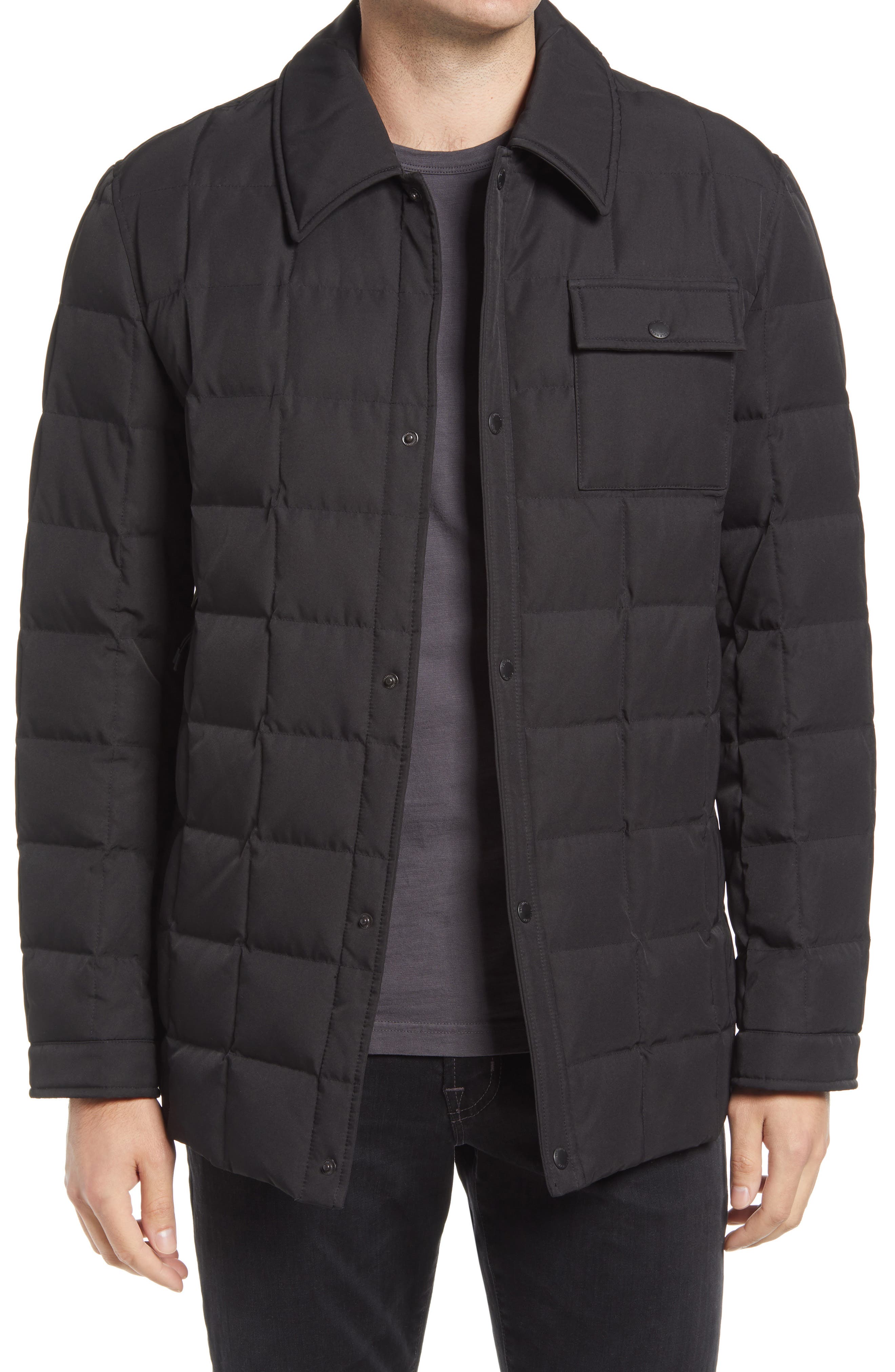 box quilted jacket cole haan