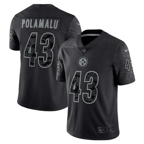 Men's Nike Troy Polamalu Black Pittsburgh Steelers Retired Player Rflctv Limited Jersey Size: Small