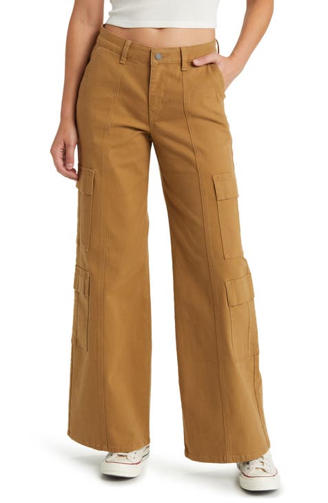 Body Glove Womens Camelia Mid-Rise Cargo Pants - Tie/Dye in Sand/White, Size XS, Cotton