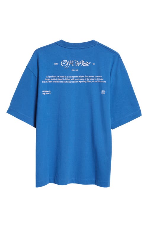 Shop Off-white Script Mary Skate Embroidered Cotton Graphic T-shirt In Blue