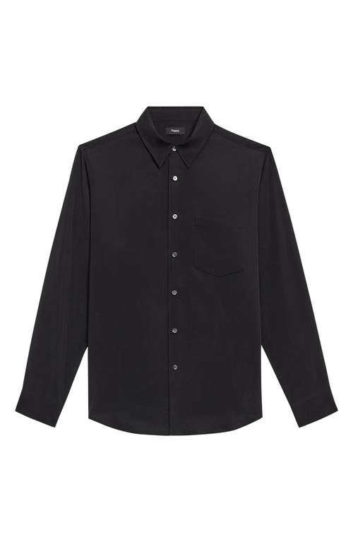 Theory Noll Np.fluid Long Sleeve Button-up Shirt In Black - 001