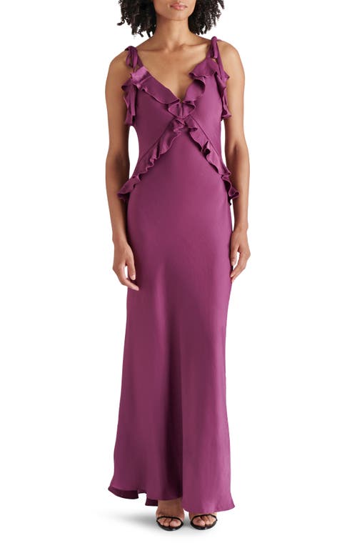 Shop Steve Madden Adaline Ruffle Trim Maxi Dress In Vintage Purple