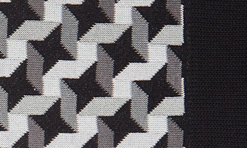 Bugatchi Optical Illusion Cotton Blend Dress Socks In Black