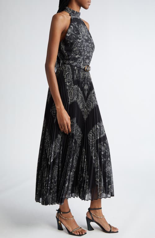 Shop Zimmermann Sunray Picnic Pleated Chiffon Dress In Black Paisley