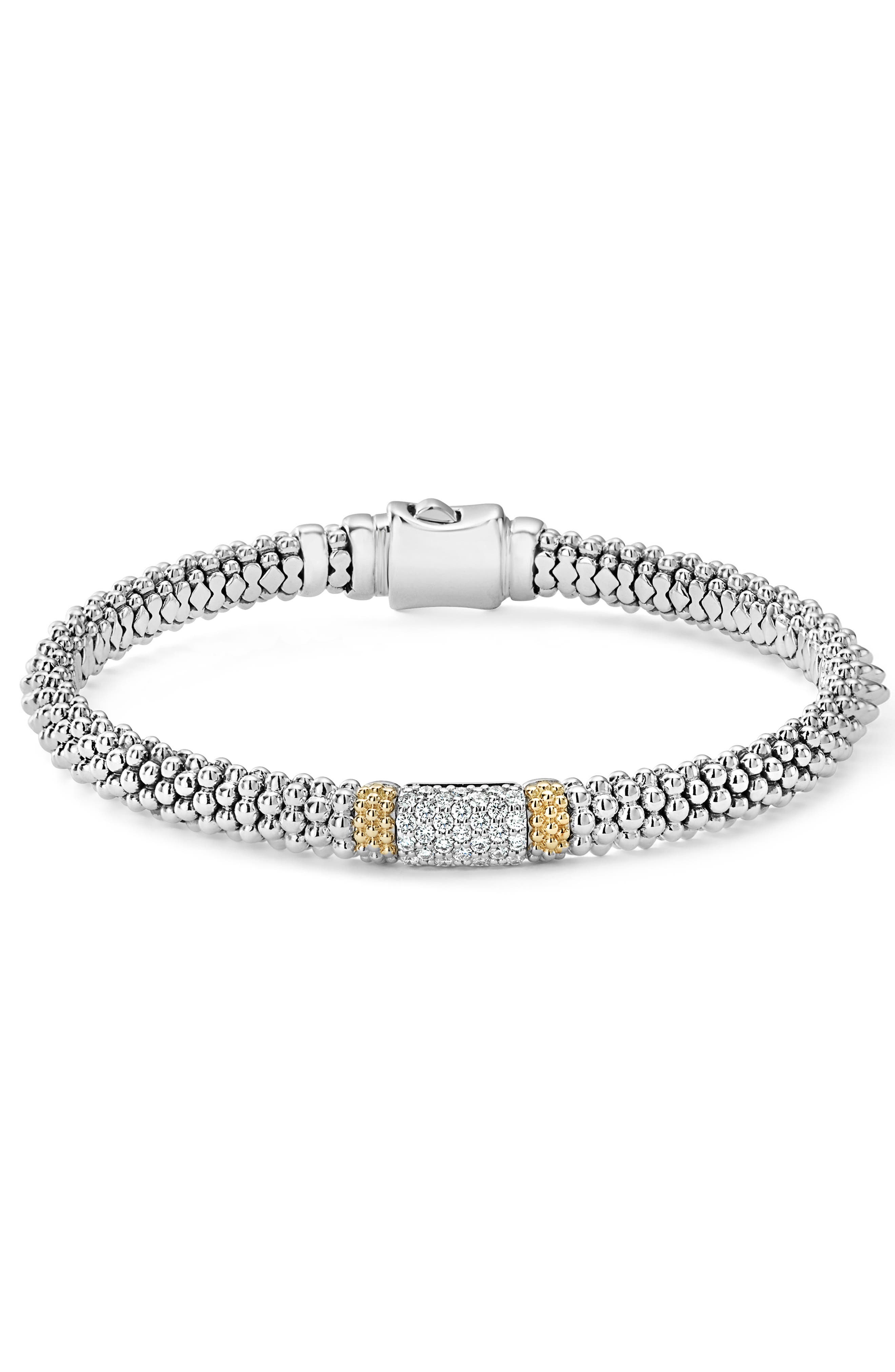 lagos caviar bracelet with diamonds