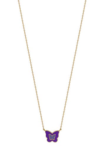 Bony Levy Blg 14k Gold Enamel Butterfly Pendant Necklace In 14k Yellow Gold