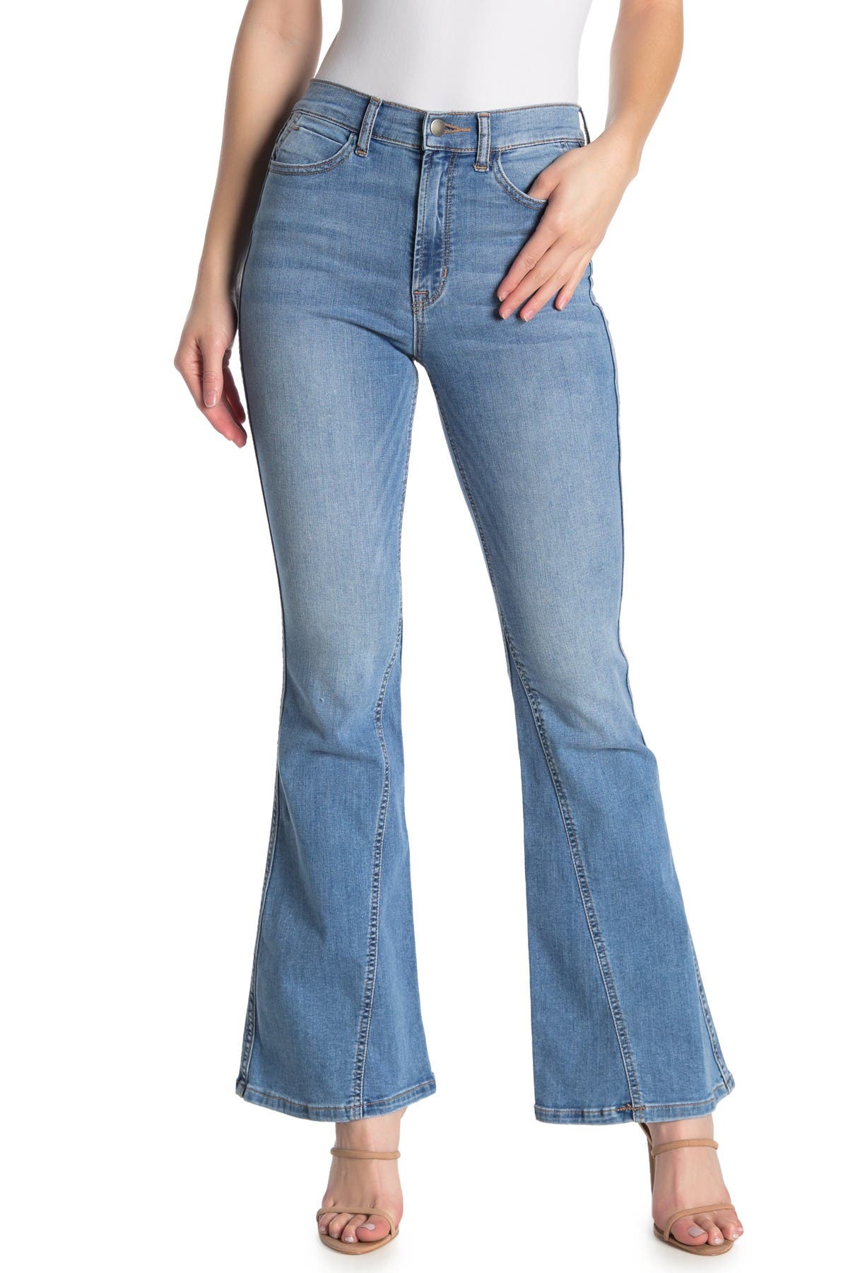 seamed flare jeans