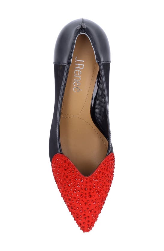 J. Reneé Coopid Pointed Toe Pump In Black/ Red