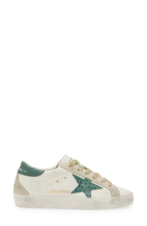 Golden Goose Super-star Sneaker In White/dark Green