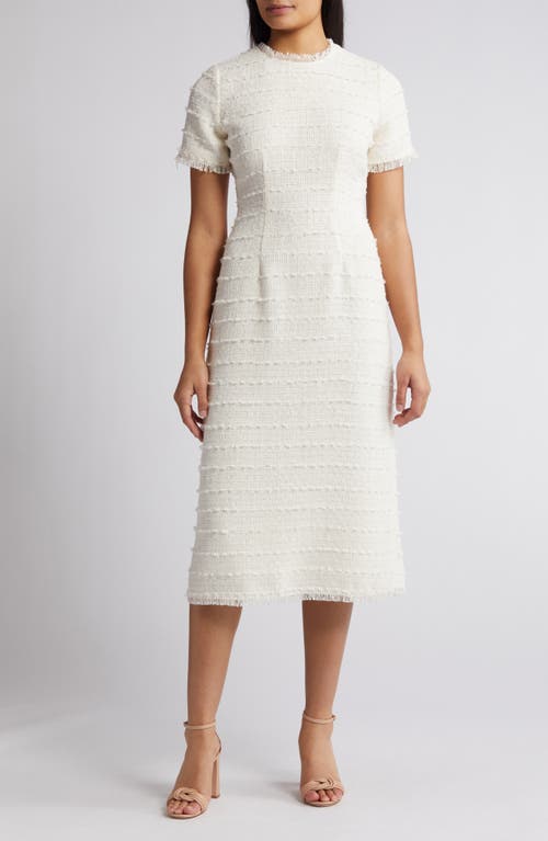Fitted Midi Dress in Ivory