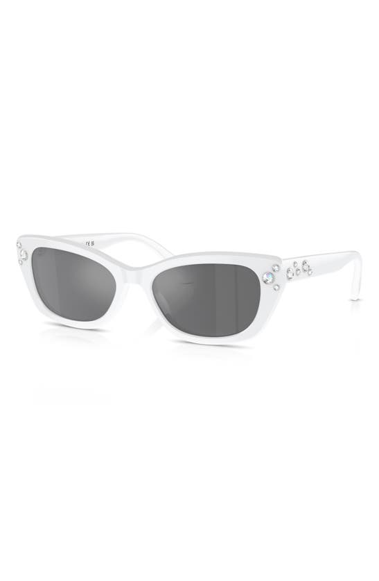 Shop Swarovski 54mm Pillow Sunglasses In White