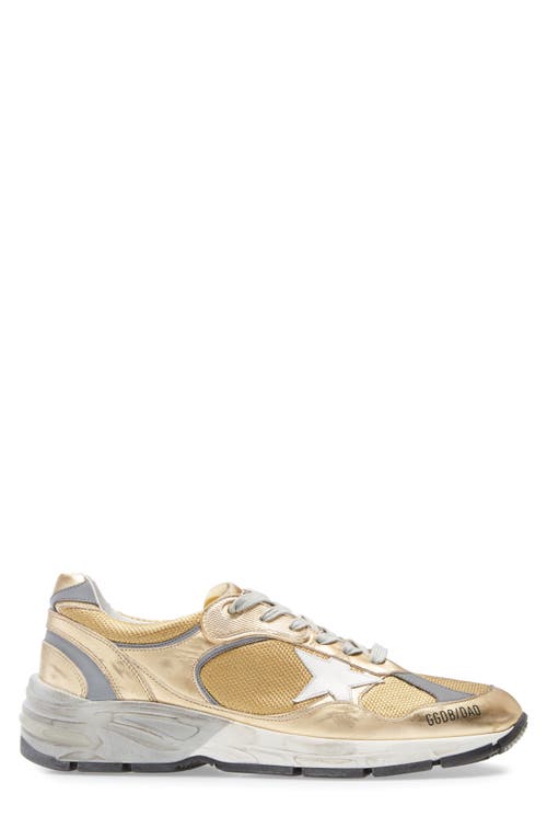 Golden Goose Dadstar Metallic Sneaker In Gold/white