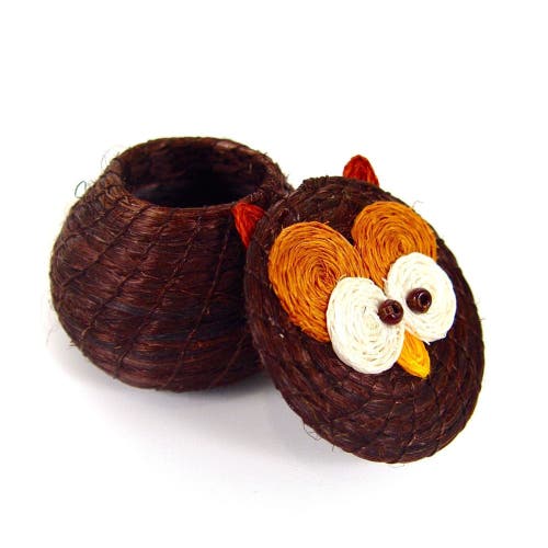 Shop Mbare Animal Lidded Basket In Owl