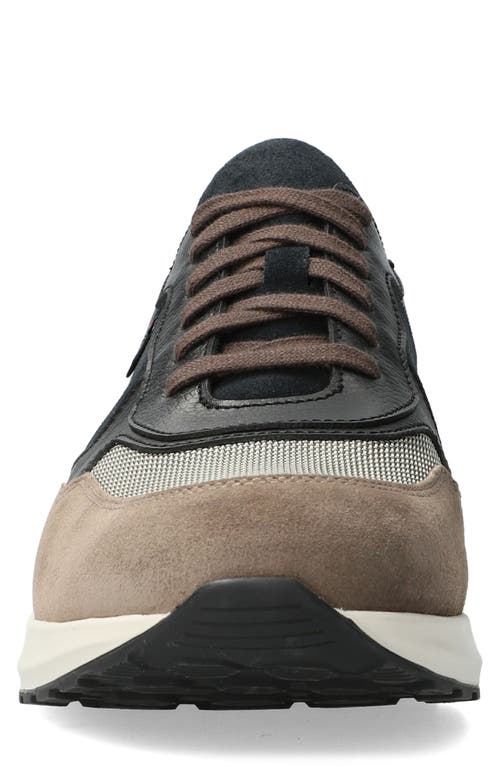 Mephisto Driss Mixed Media Sneaker In Warm Grey