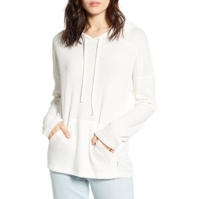 Billabong Days Like This Hooded Waffle Knit Top, Ivory