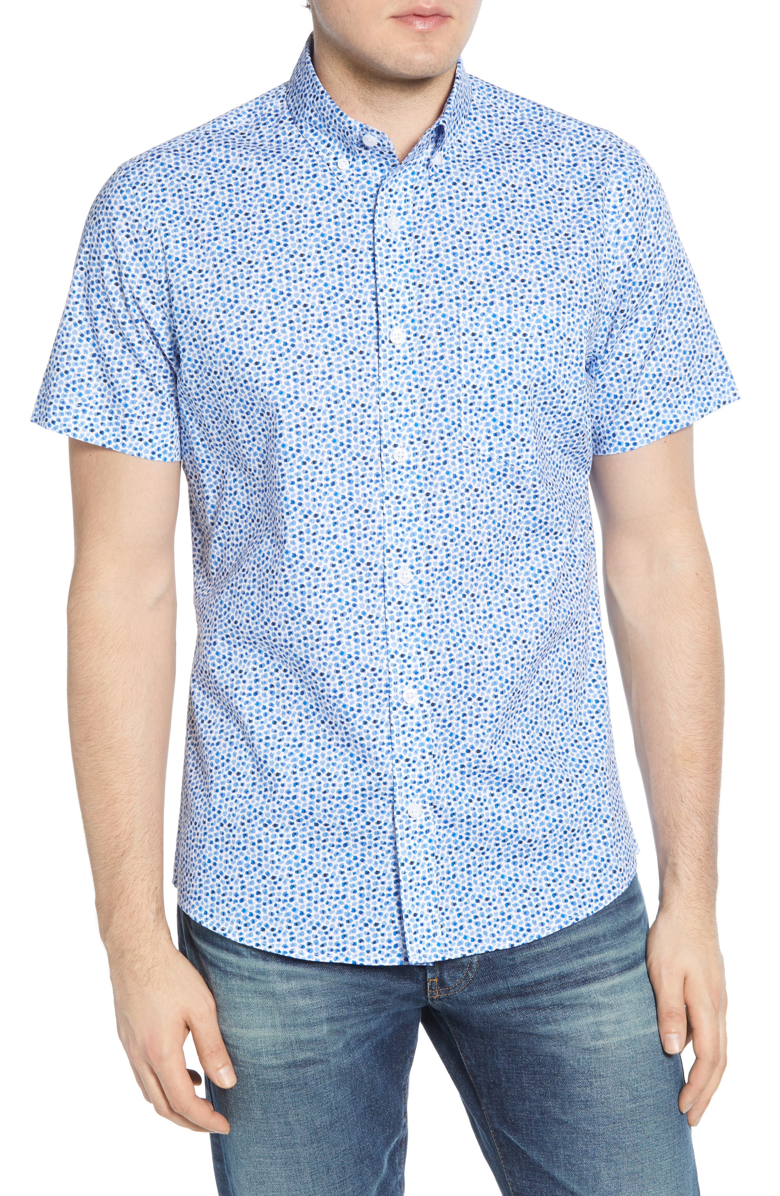 Nordstrom Men's Shop Regular Fit Short Sleeve ButtonDown Shirt Nordstrom