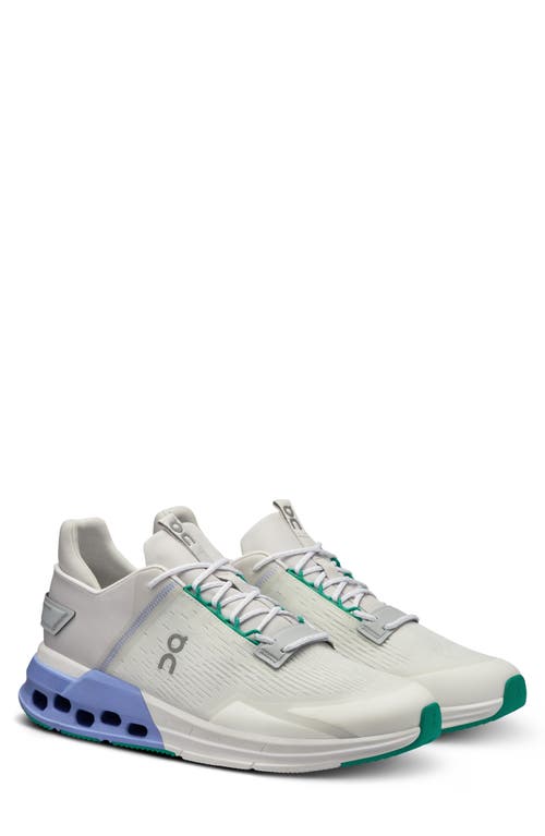 On Cloudnova Flux Sneaker In Undyed White/neptune