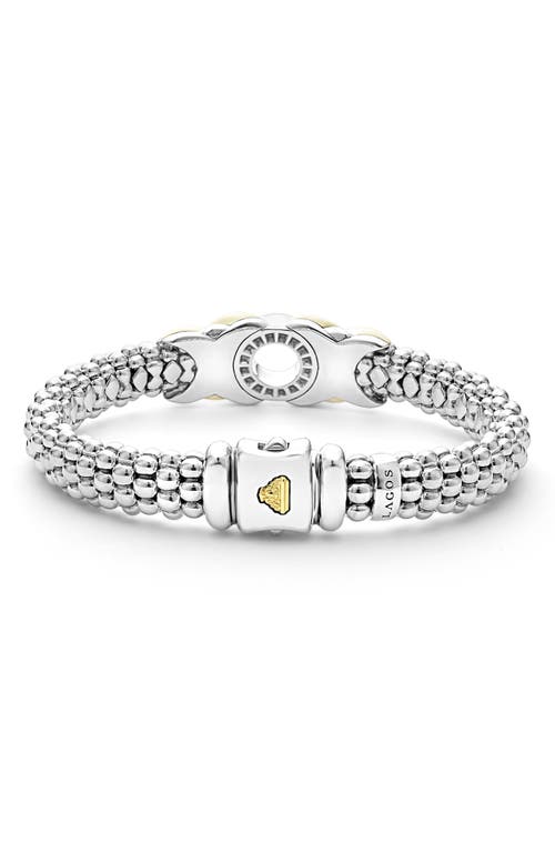 Shop Lagos Embrace Xo Pavé Diamond Caviar Bracelet In Gold/silver