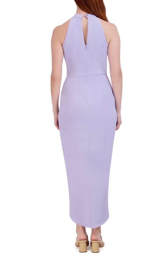 Julia Jordan Knot-neck Tulip-hem Midi Dress In Lavender