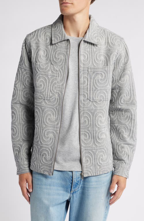 Native Youth Zip Front Jacquard Jacket in Grey 