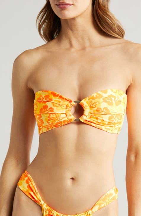 Strapless Bandeau Bikini Top / Beige/ Cream/ Boho Swimwear for Women/  Festival Top / Boho Style Bikini / Crop Top / Summer Top/ Tube Top -   Israel