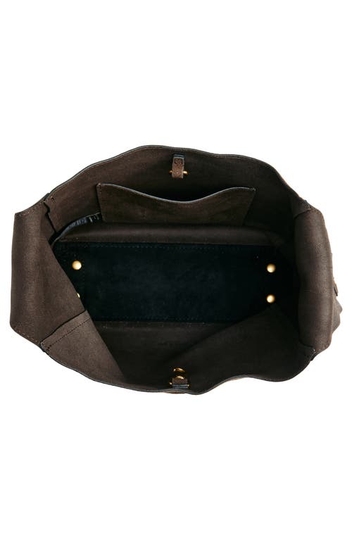 Rag & Bone Small Belize Basketweave Embossed Leather Shopper In Dark Espresso Suede