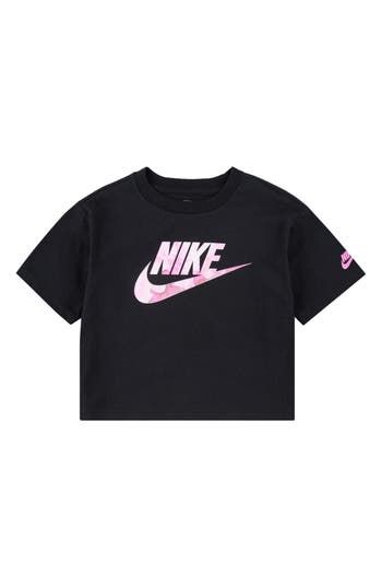 Shop Nike Kids' Swoosh Sci-dye Boxy Graphic T-shirt In Black