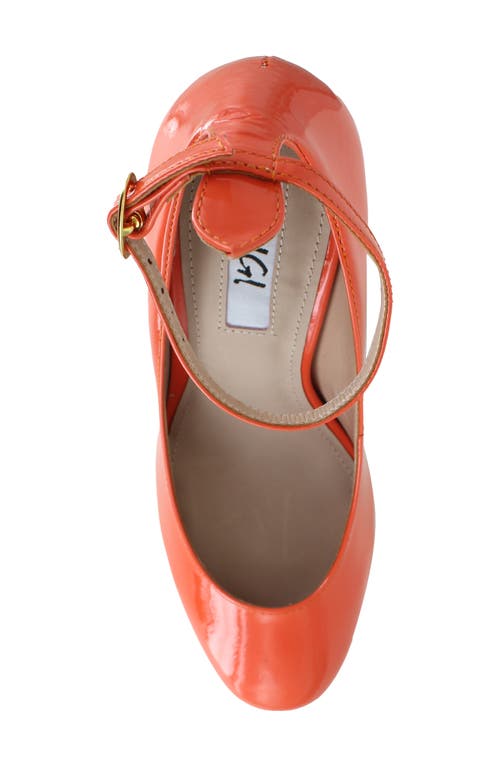 Zigi Nikole Ankle Strap Platform Pump In Orange Patent