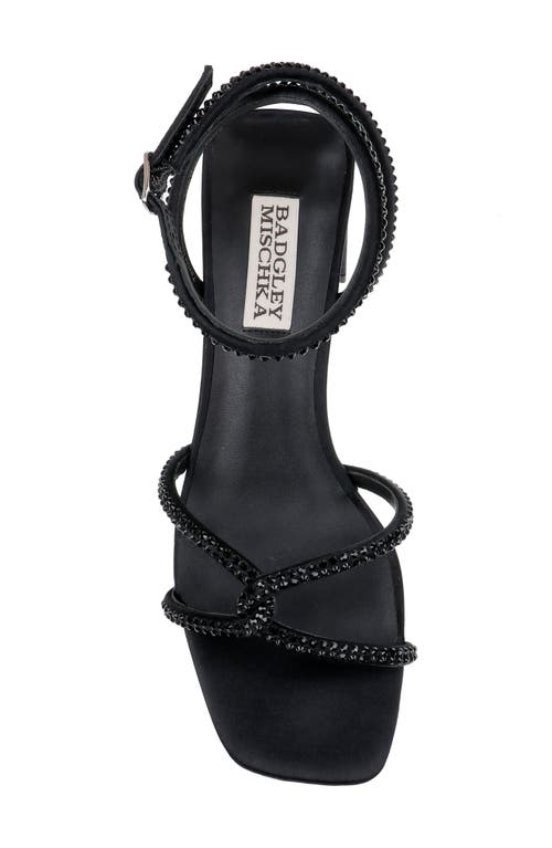 Shop Badgley Mischka Collection Brisa Ankle Strap Sandal In Black Satin