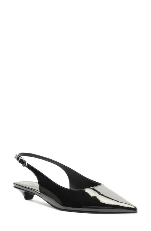 Schutz Evan Pointed Toe Slingback Kitten Heel Pump In Black