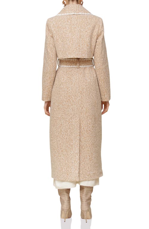 Shop Avec Les Filles Blanket Stitch Coat In Camel Melange